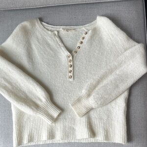 SÉZANE Ivory Sweater with Button Detail
